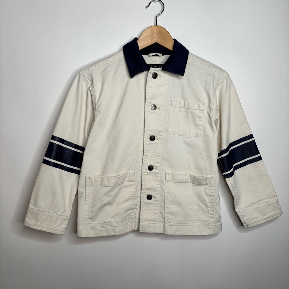 CrewCuts Collection kids' striped chore shirt-jacket size 8-9 - Picture 2 of 10
